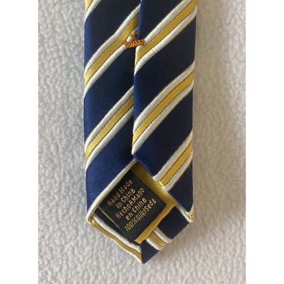 Donald Trump Blue Tie Signature Gold Bar Collection Silk & Vertical Striped EUC - Picture 3 of 4